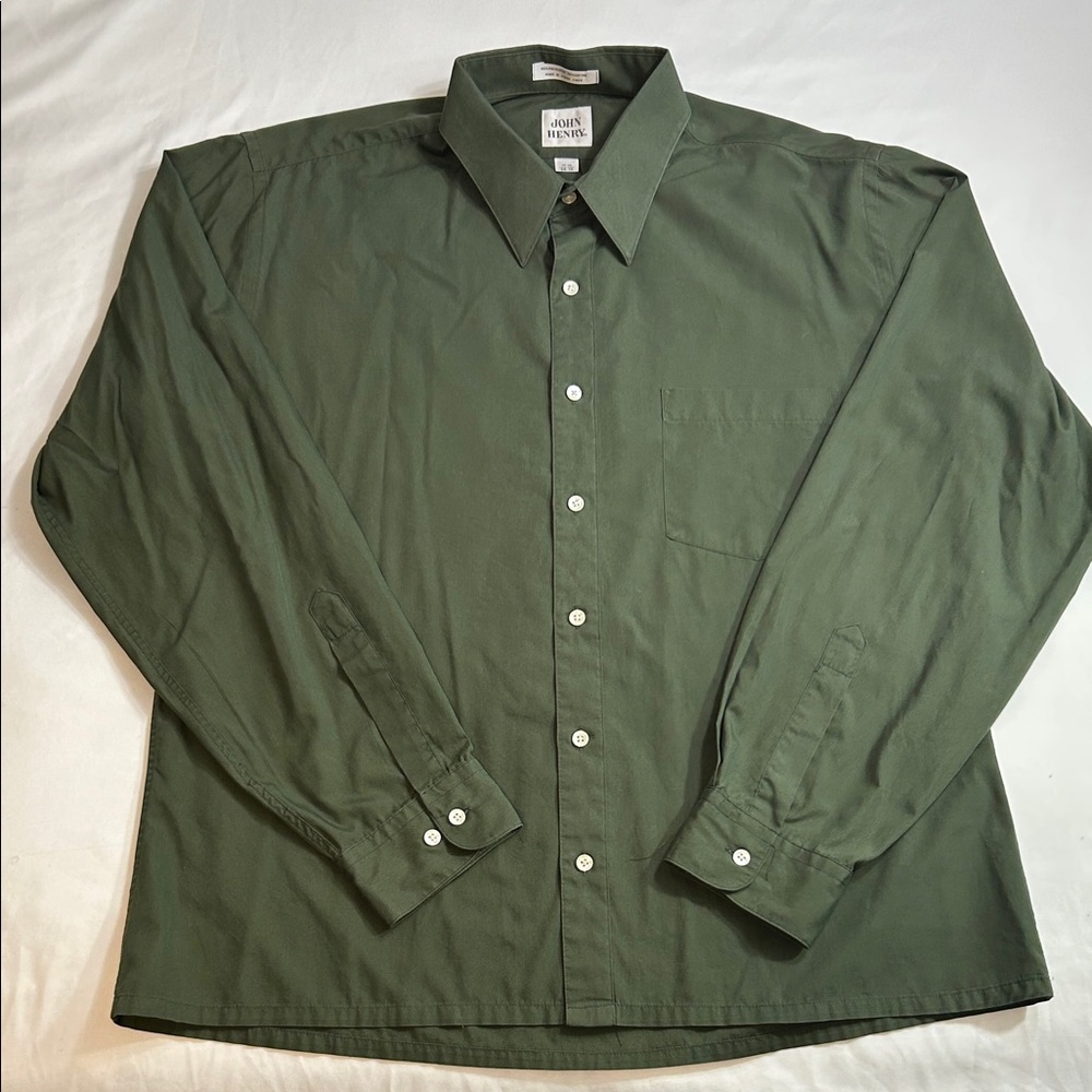 John Henry Men's Forest Green Casual Shirt